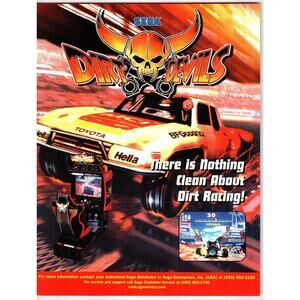 Vintage 1997 Sega Dirt Devils Arcade Game Flyer Racing Ephemera